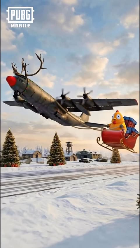 Instagram post by @pubgmobile_th for PUBG MOBILE. Caption reads: Merry Christmas from PUBG MOBILE and Chicko....