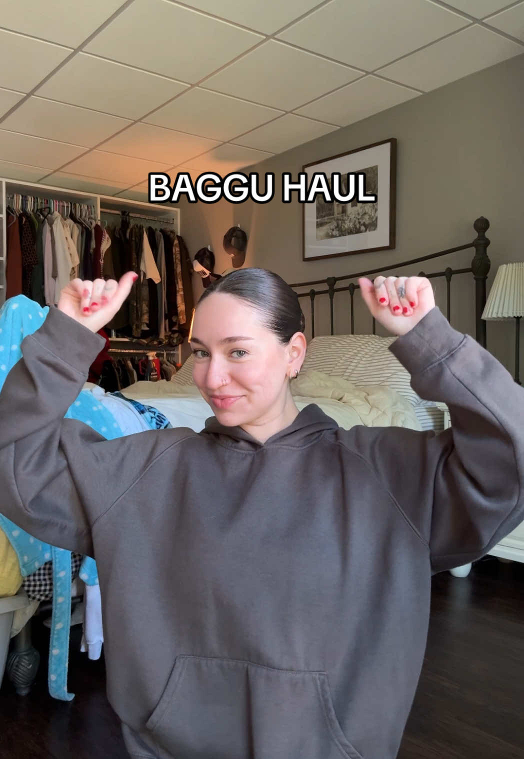 TikTok post by @mycatbobby for BAGGU. Caption reads: shut up rn!!!!! @BAGGU #baggu #bagguhaul....