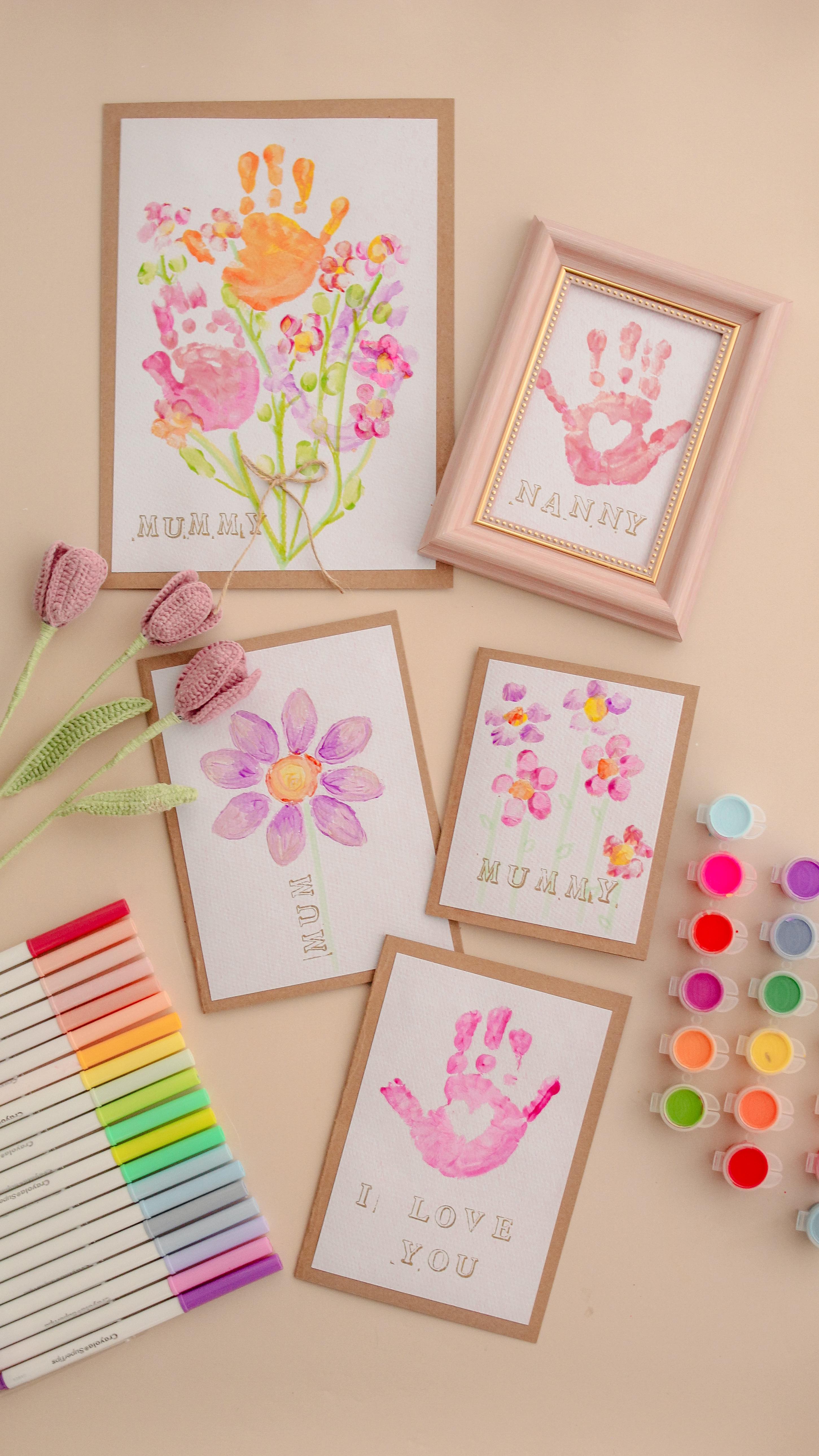 Instagram post by @mummy_and_my_three for Crayola. Caption reads: Ad. Mother’s Day Crafting with @ryman using....