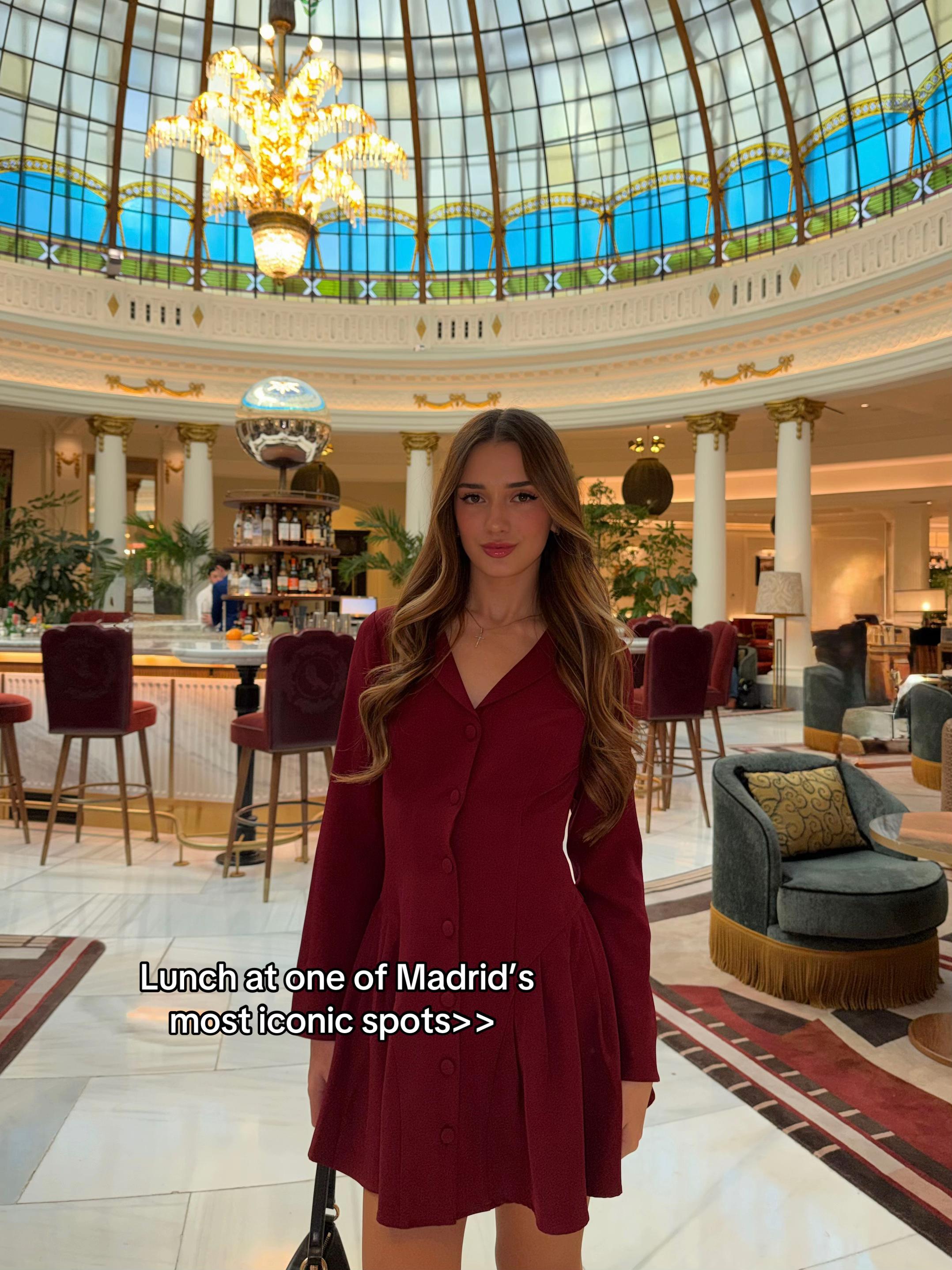 TikTok post by @zhanessss for Rihoas. Caption reads: [...] the heart of the city💌 dress gifted by....