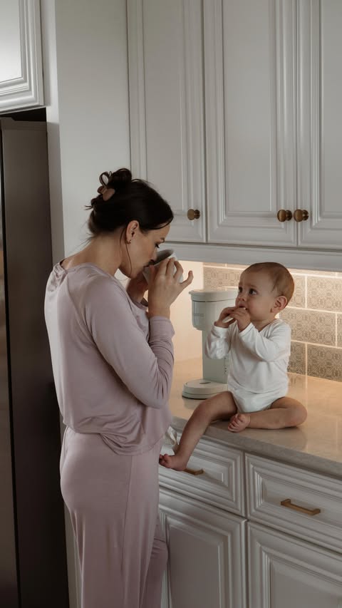 Instagram post by @jennihiebs for Boody. Caption reads: Mornings like these 💜 #motherhood #loungewear....