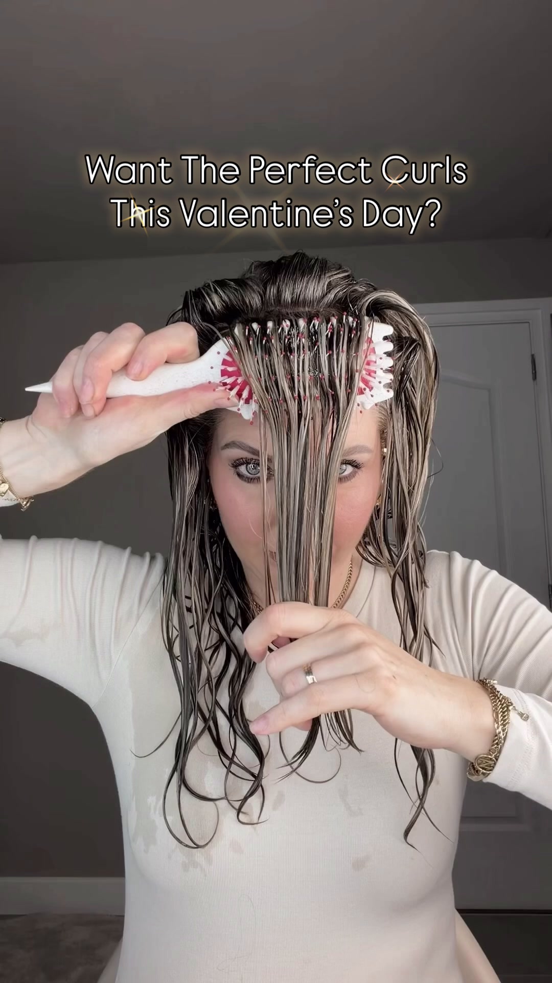 TikTok post by @curlykiet for BounceCurl. Caption reads: Perfect Curls 🌹 @BounceCurl released the Red....