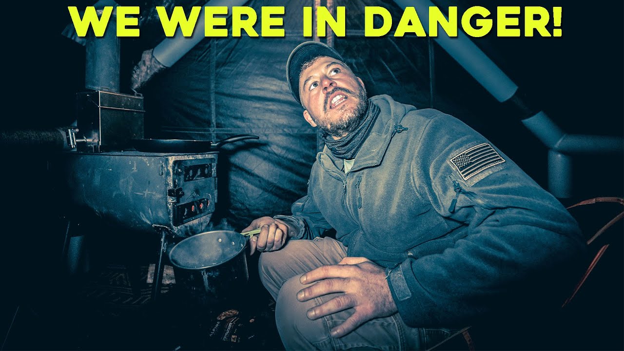 YouTube post by @exploringwithangelo for Olight. Caption reads: (I HAD TO RUN FOR MY LIFE!) SCARIEST NIGHT WINTER....