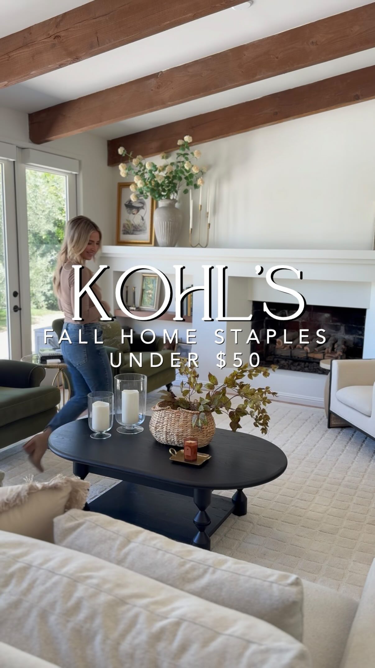 Instagram post by @thesmittencollective for Kohl's. Caption reads: Cozy up your space for fall with these stylish....