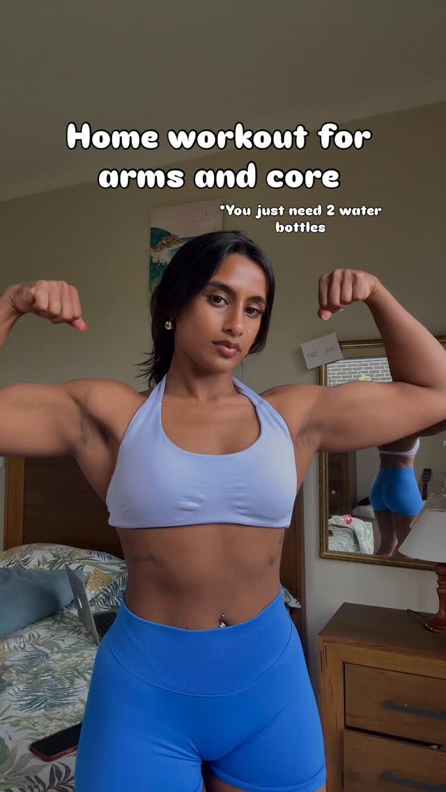 Instagram post by @nelly.samarasekera for DrinkPrime. Caption reads: This is for the ladies who wanted a home workout🩷....