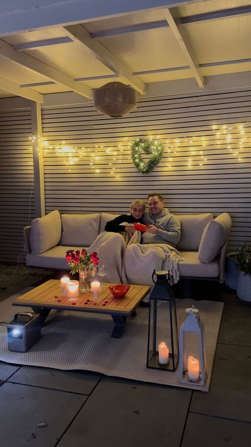 Instagram post by @homepoppylane for NEBULA. Caption reads: [...] movie night under the stars with the....