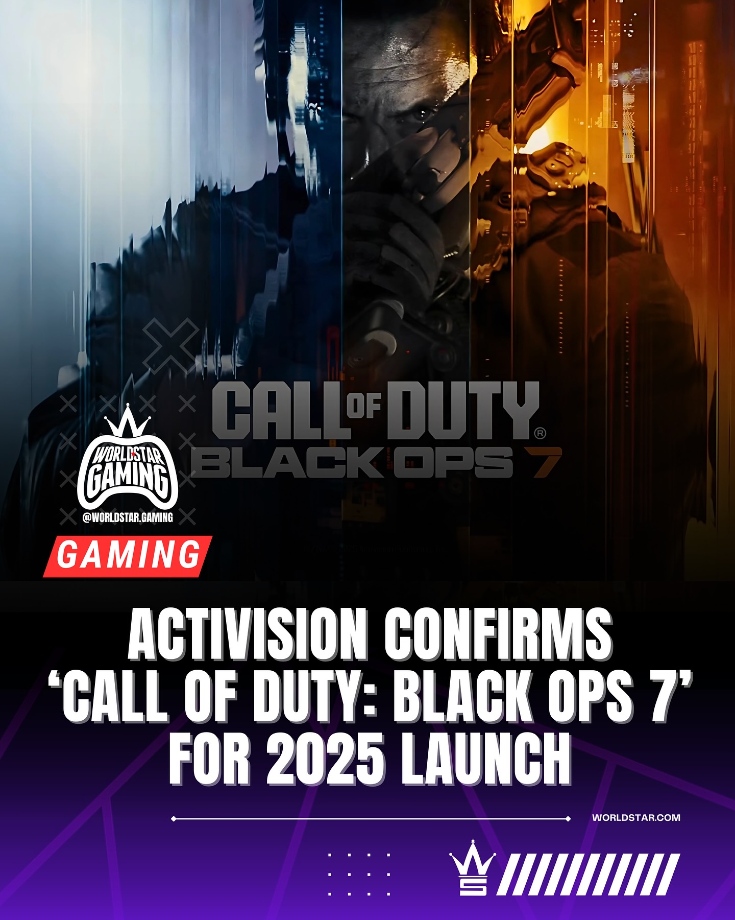 Instagram post by @worldstar.gaming for Call of Duty. Caption reads: Activision confirms that Call of Duty 2025 is a....