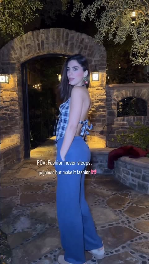 Instagram post by @monaabedian for REVOLVE. Caption reads: [...] 🎀. Shop🛍️ my Look @revolve....