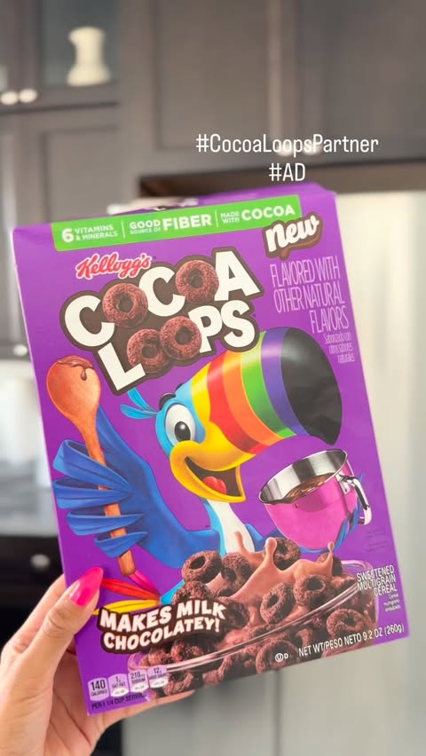 Instagram post by @nessasarytips for Froot Loops. Caption reads: #CocoaLoopsPartner #AD @frootloops I just tried....