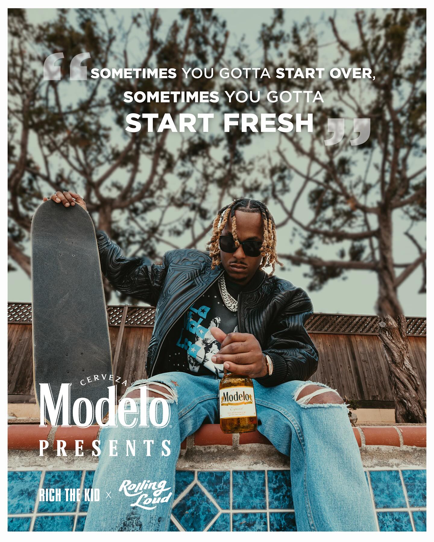 Instagram post by @richthekid for Modelo Usa. Caption reads: @ModeloUSA x @RollingLoud are bringing you the....