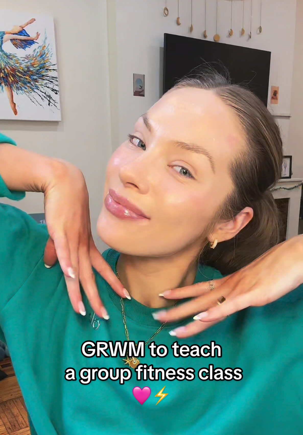 TikTok post by @tracy_sokat for Dermablend Pro. Caption reads: @Dermablend Professional keeping me glowing even....