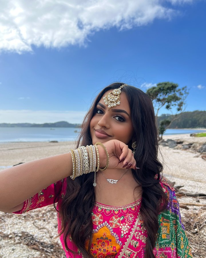 Instagram post by @shradhamistryy for Sokora Jewels. Caption reads: @sokorajewels making me pretty with this gorgeous....