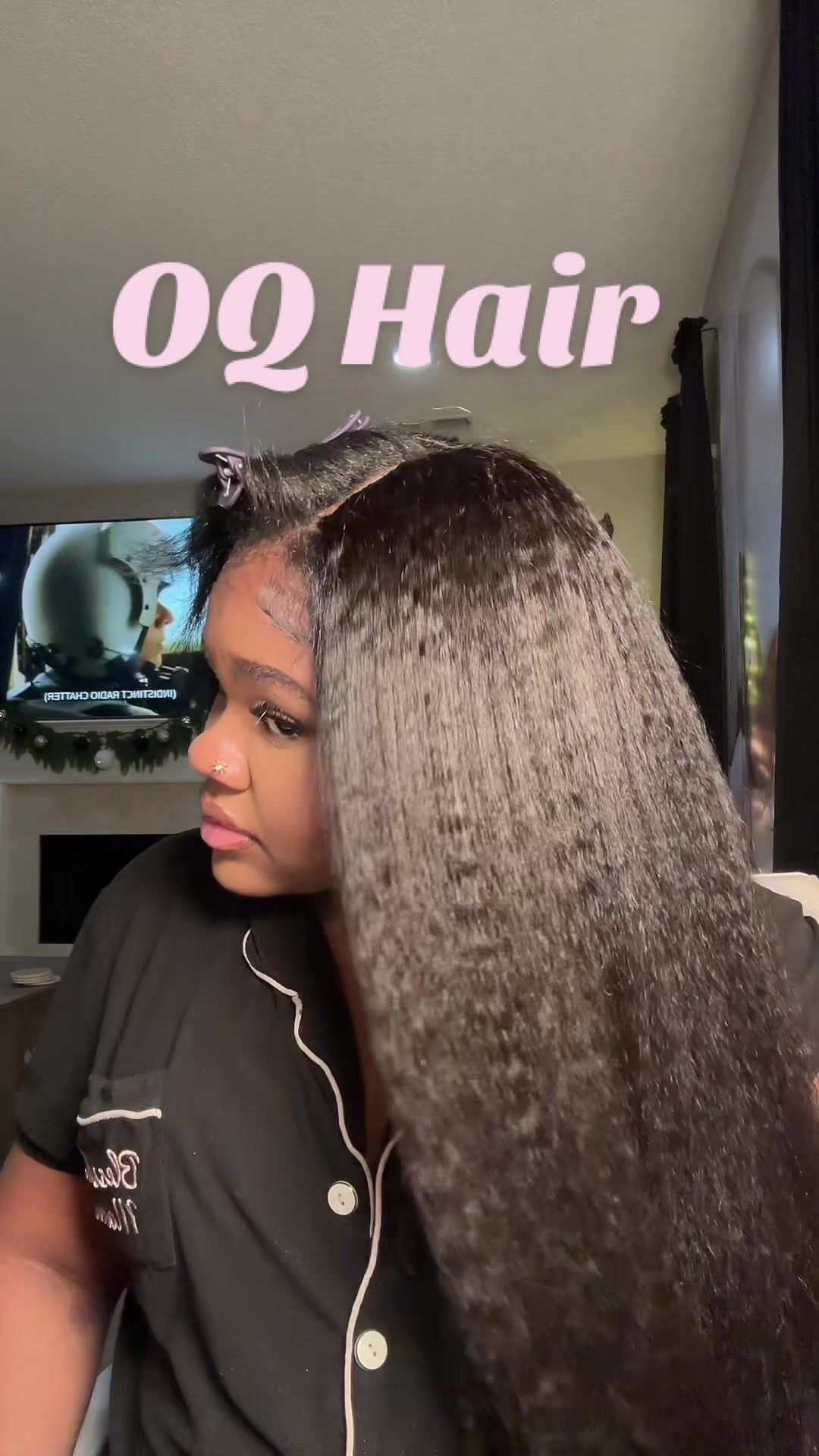 TikTok post by @thegirlbai for OQHAIR. Caption reads: This is my real Hair ok? Ok. @OQHAIR #vpartwig....