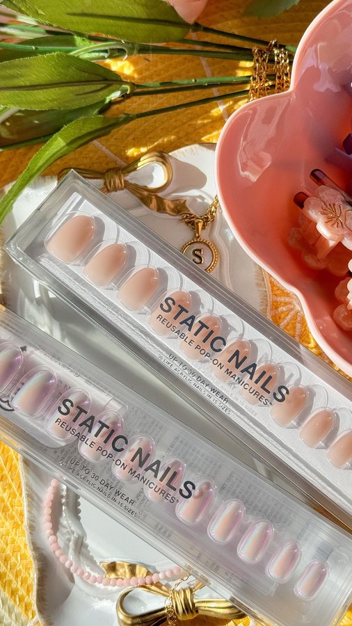 Instagram post by @slice.of.sydney for Static Nails. Caption reads: 💐[AD] Obsessed with these Spring nails from....