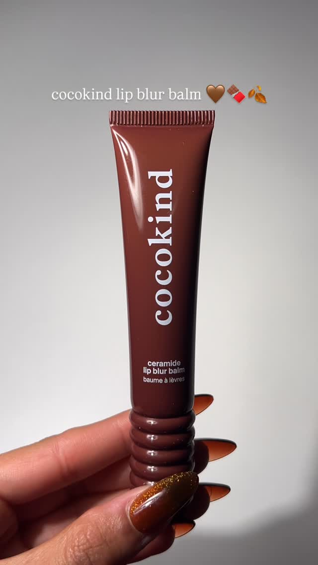 Instagram post by @sairasglam for Cocokind. Caption reads: lip blur balm @cocokind 🤎🍫🍂

Ceramide lip blur....
