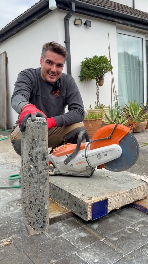 Instagram post by @chrishullgardens for STIHL. Caption reads: [...] for big projects you need big tools… My....
