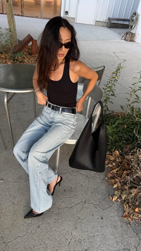 Instagram post by @sophiachang for Calvin Klein. Caption reads: 3 denim looks in @calvinklein👖#ad.