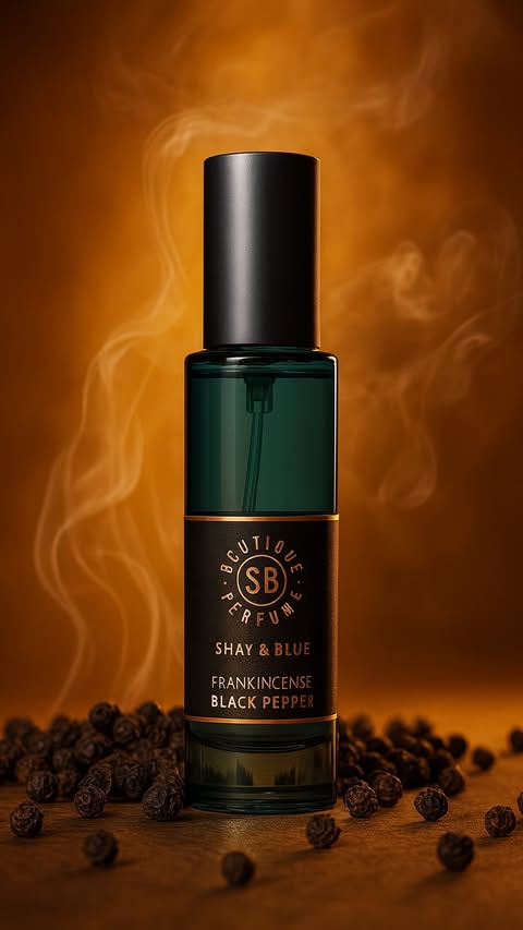 Instagram post by @negrofarto for Shay & Blue. Caption reads: Bold and smoky, that’s the new fragance from....