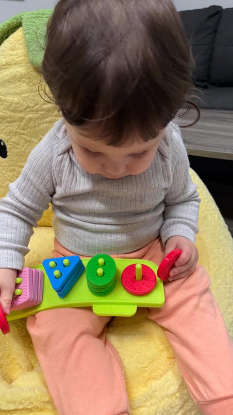 Instagram post by @herafery.gasimova for Hahaland. Caption reads: [...] for motor skill development🌈🧠👧🏼....