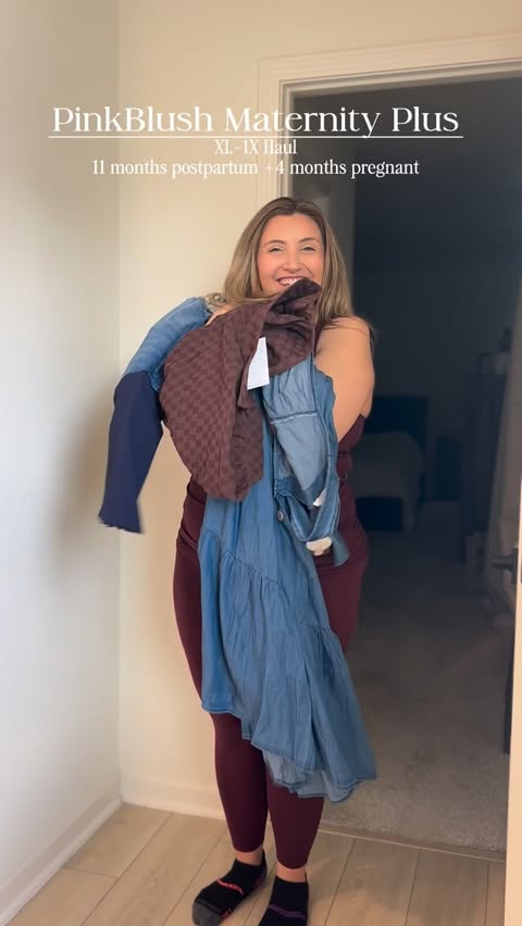 Instagram post by @alitaylifestyle for PinkBlush Maternity. Caption reads: Maternity Plus summer looks🤰☀️....