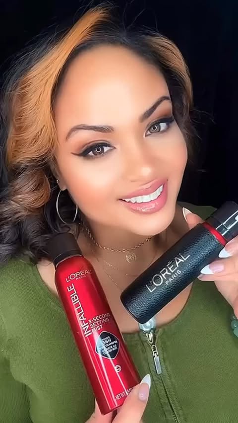 Instagram post by an influencer for L'Oréal Paris. Caption reads: ❤️Infallible 3-second Setting Mist With Microfine,....