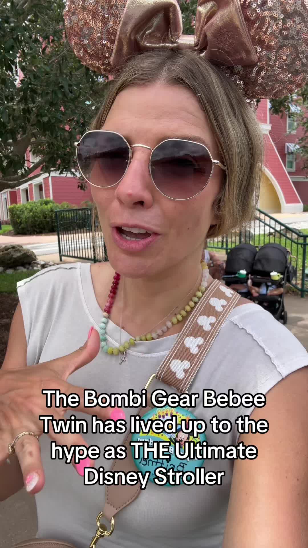 TikTok post by @brittneylunski for Bombi Gear. Caption reads: [...] Best stroller for Walt disney world @Bombi....