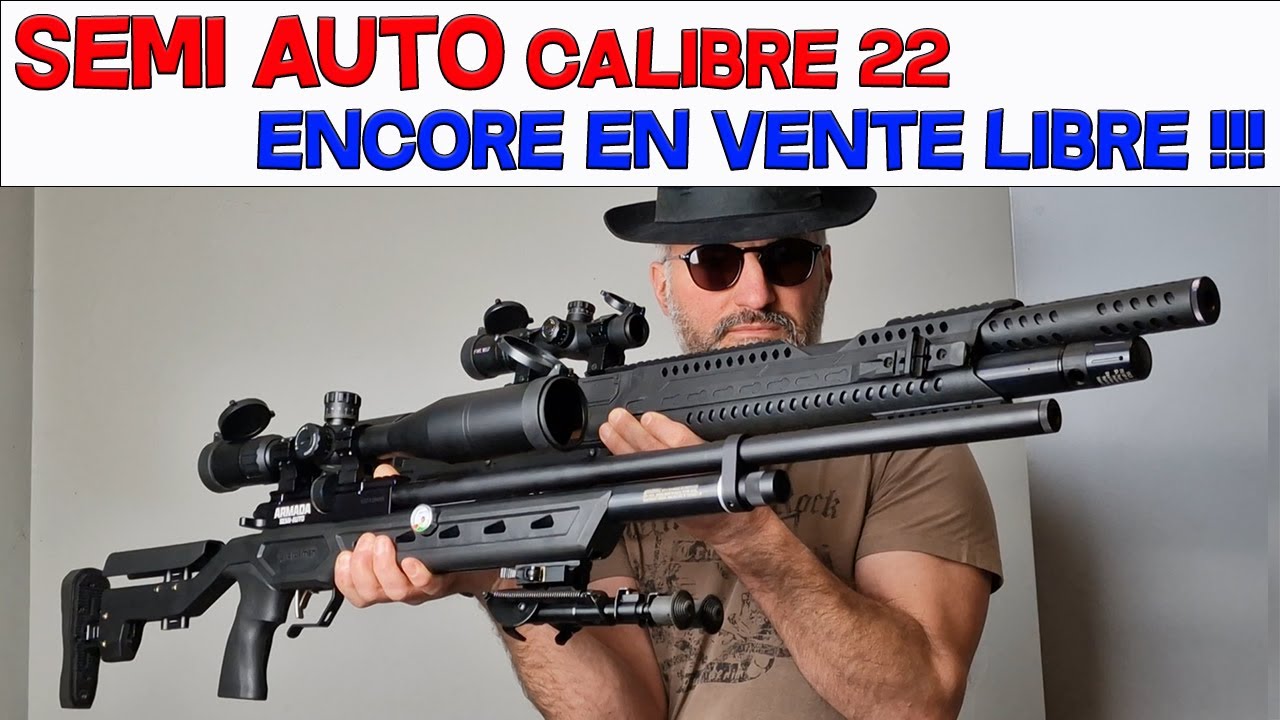 YouTube post by @PaulLEFEBVREarme for OLIGHT. Caption reads: SEMI AUTO en calibre 22 ENCORE EN VENTE LIBRE !!!....