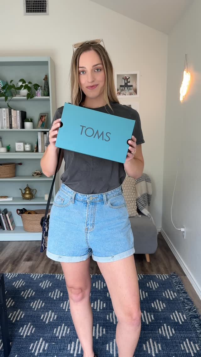 Instagram post by @jaclyn.forero for TOMS. Caption reads: Okay but when TOMS’ new shoe shares your name…you....