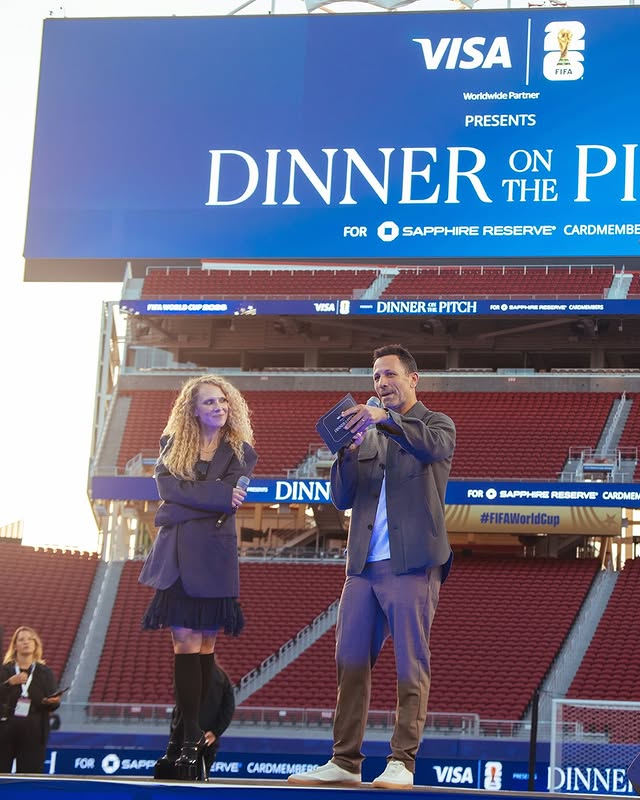 Instagram post by @junotemple for Chase Sapphire. Caption reads: [...] Cup ✨⚽️ An incredible evening for....