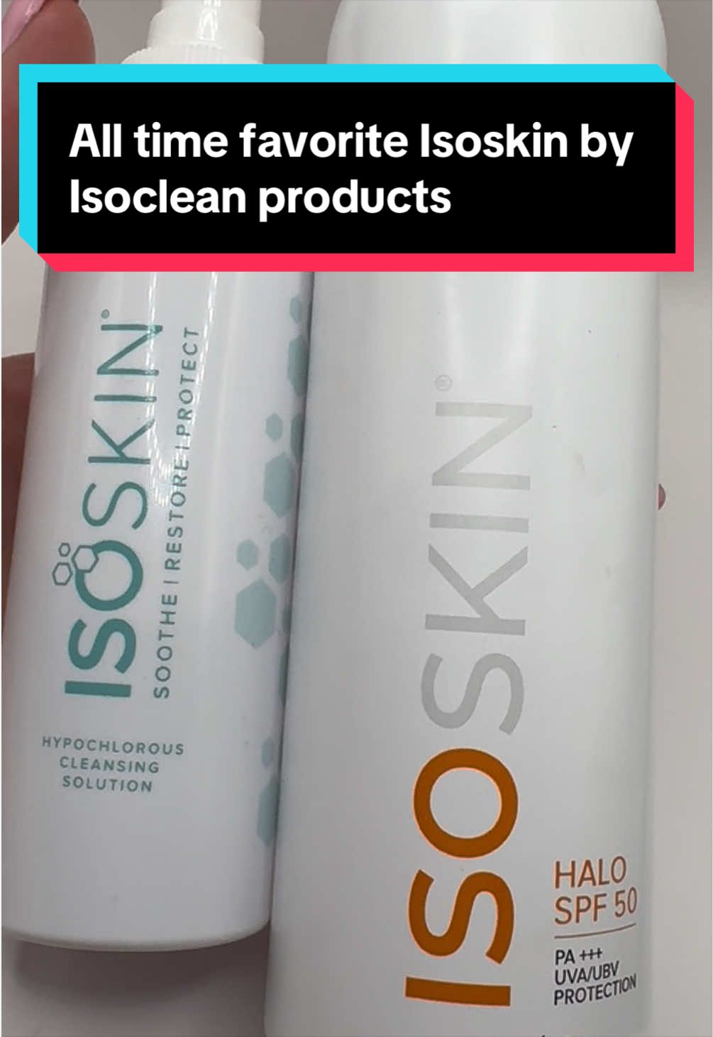 TikTok post by @life_with_shaniene for ISOCLEAN Ireland. Caption reads: Part 618 | ISOSKIN discounts?! 😍🙌🏼 Two products....
