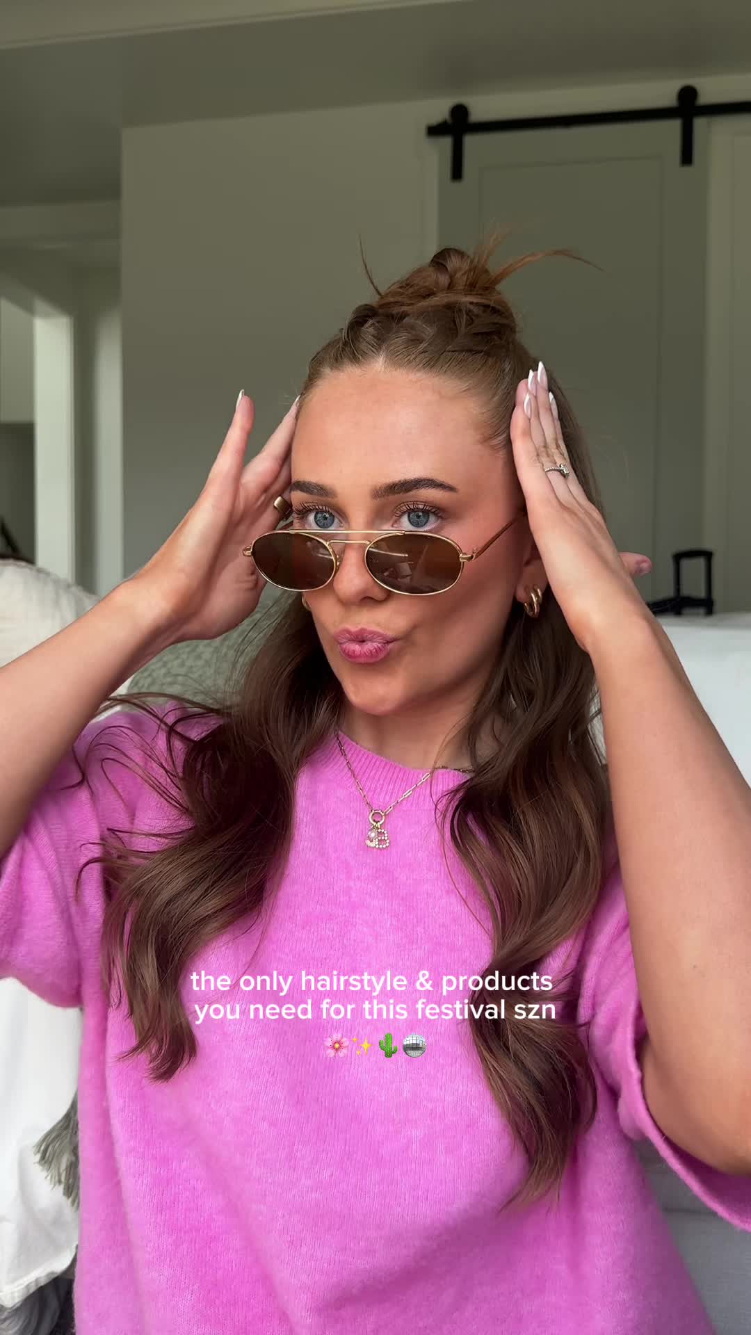 TikTok post by @sydnie_green for Dae Hair. Caption reads: [...] SEASON HAIR🌸✨🌵🪩 #festivalseason #daehair....