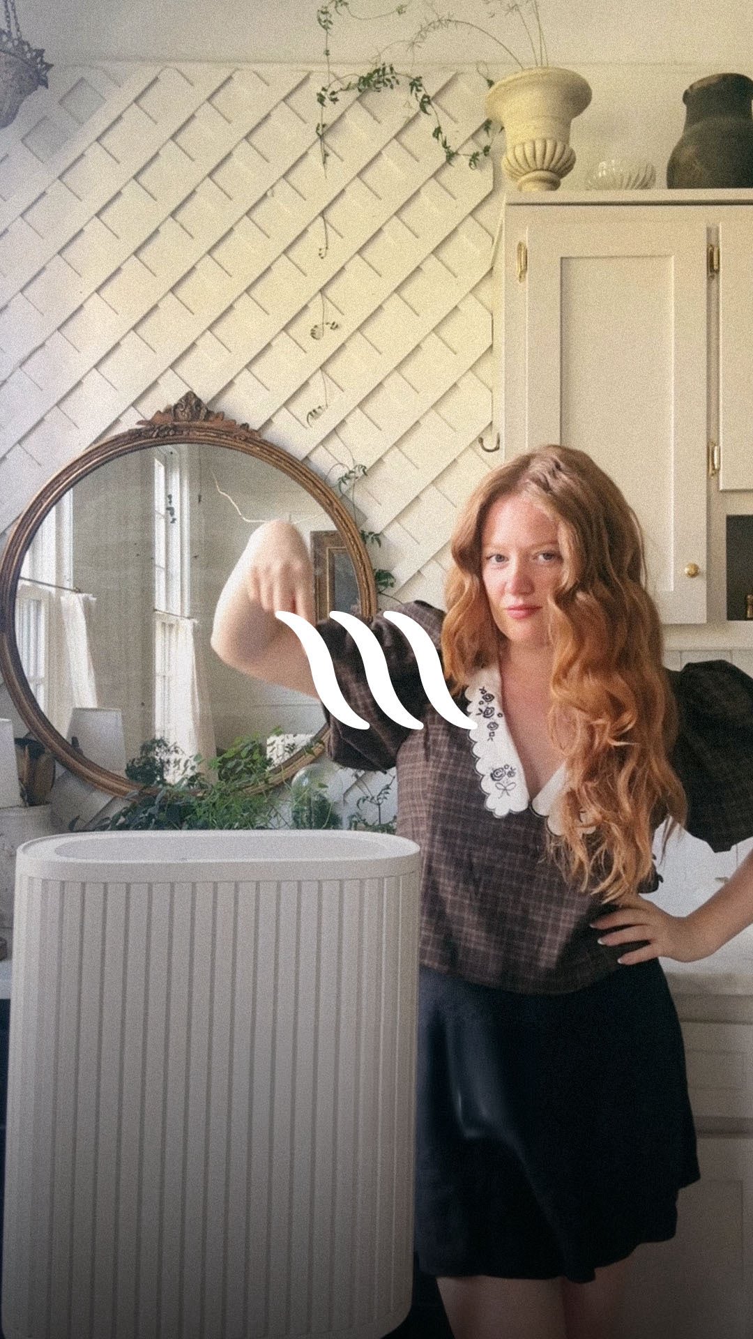 Instagram post by @hummusbirrd for Windmill Air. Caption reads: The best (and prettiest) air purifier @windmillair....