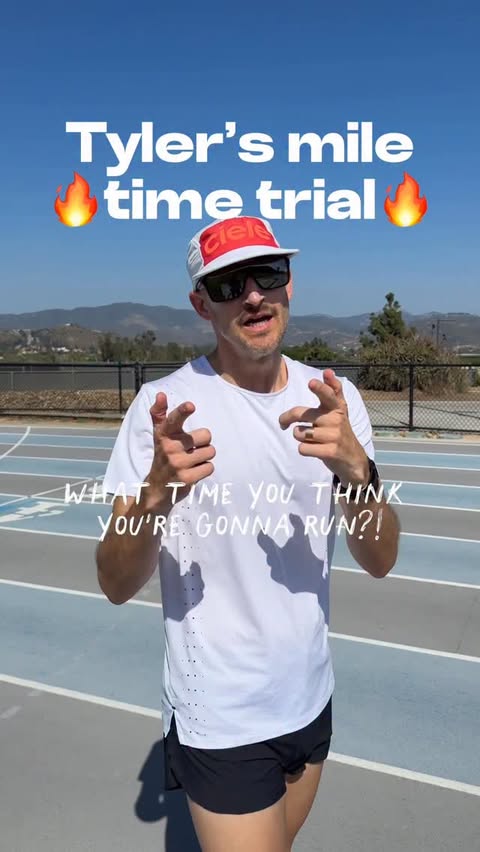 Instagram post by @trackclubbabe for Mizuno USA. Caption reads: 🔥TYLER’S MILE TIME TRIAL🔥

Tyler’s PR is 4:16 so....