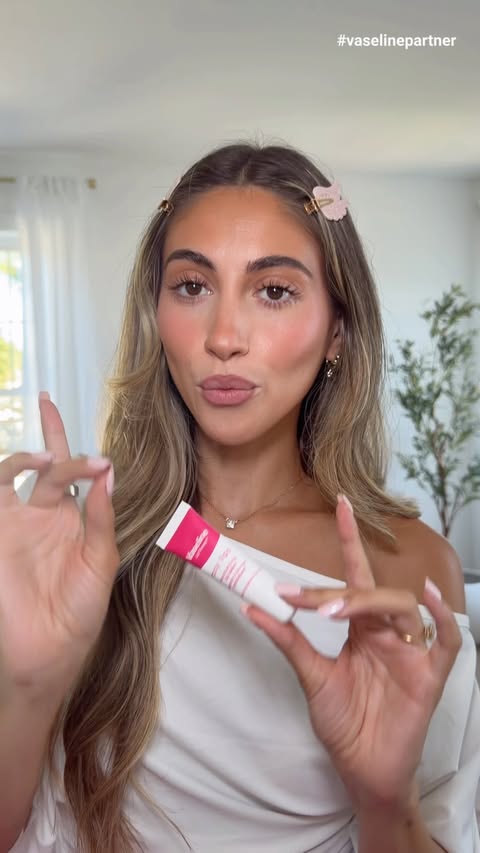 Instagram post by an influencer for Vaseline US. Caption reads: just a girl & her @vaselinebrand 💋 i’m obsessed....