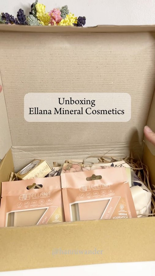 Instagram post by @hanniwander for Ellana Cosmetics Official. Caption reads: I am unboxing my first PR from Ellana Cosmetics.....