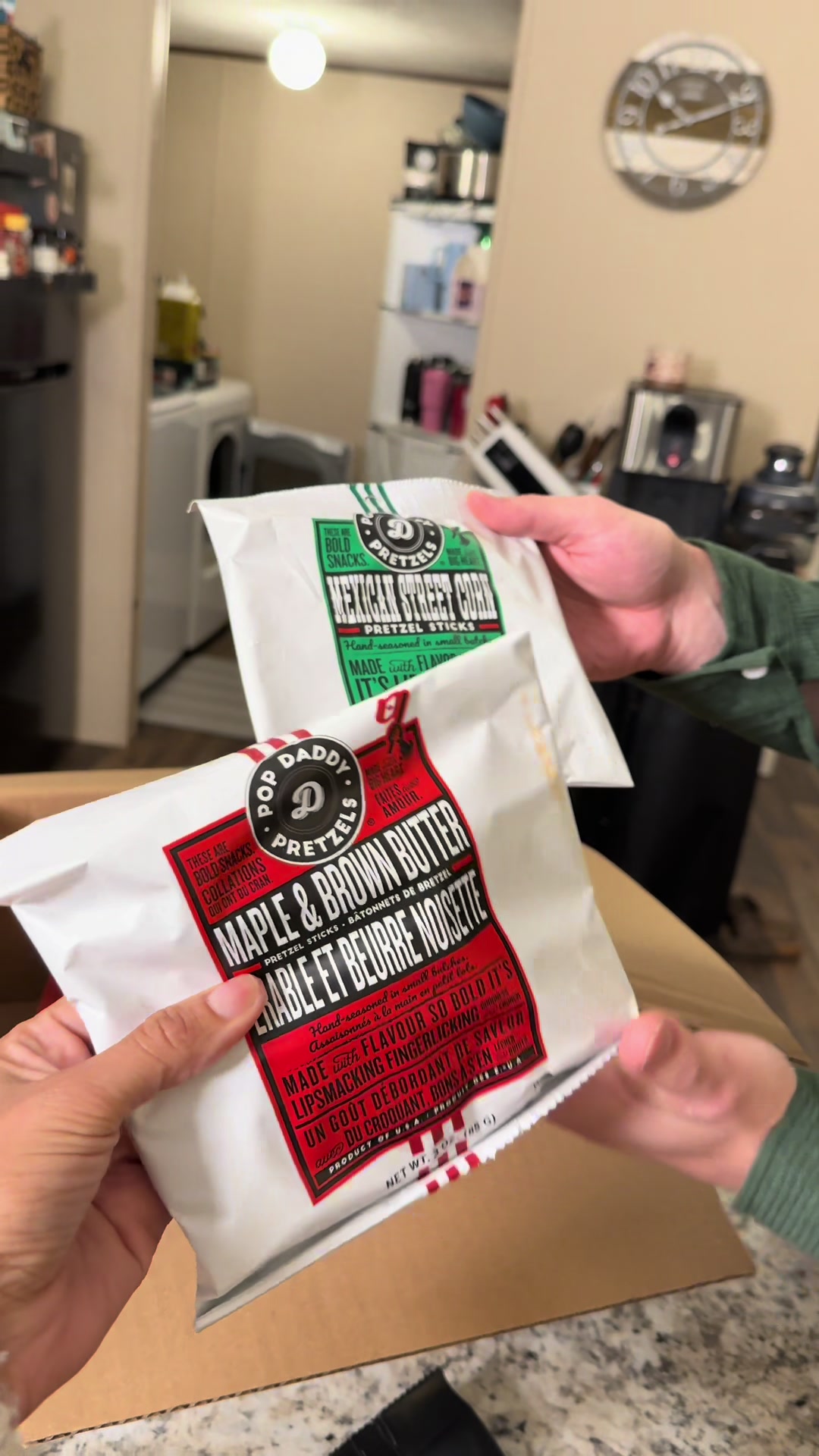 TikTok post by @myfamilypov for Popdaddy Snacks. Caption reads: The best sampler is now on sale by @Popdaddysnacks....