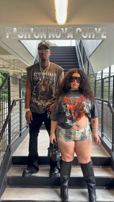 Instagram post by @trinidad.crown for Fashion Nova Curve. Caption reads: One of Wuns 🩶 @FashionNovaCurve - 🔍’NY Spirit....