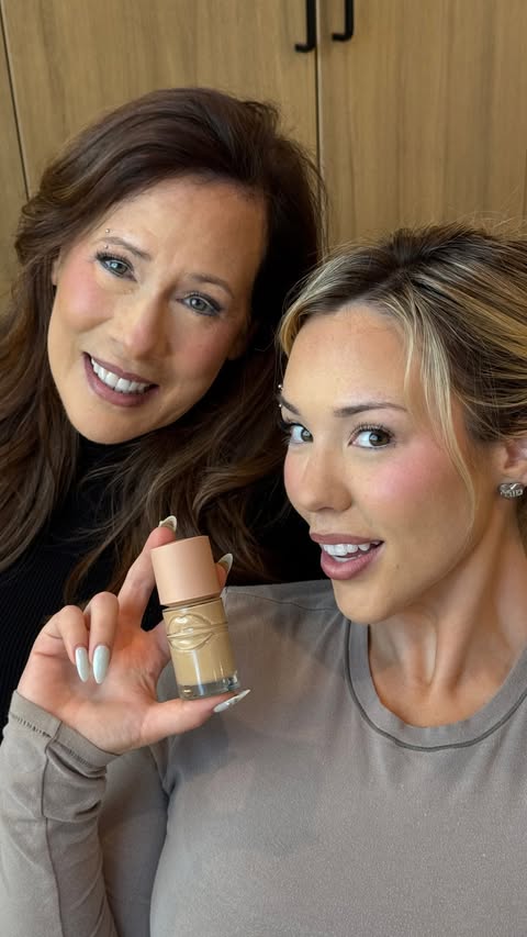 Instagram post by @gucciganggabi for MAKE UP FOR EVER. Caption reads: Two ages, one @makeupforever foundation. Available....