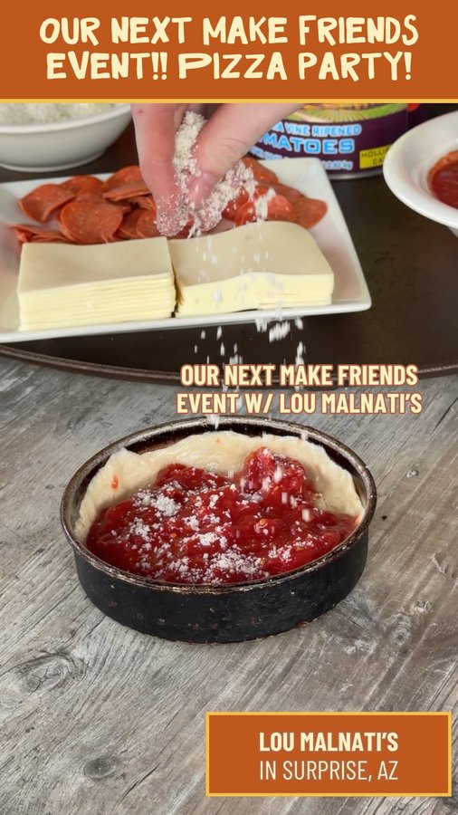 Instagram post by @wildjoyexperiences for Lou Malnati's. Caption reads: SOLD OUT 🥹 comment if you want us to do this....