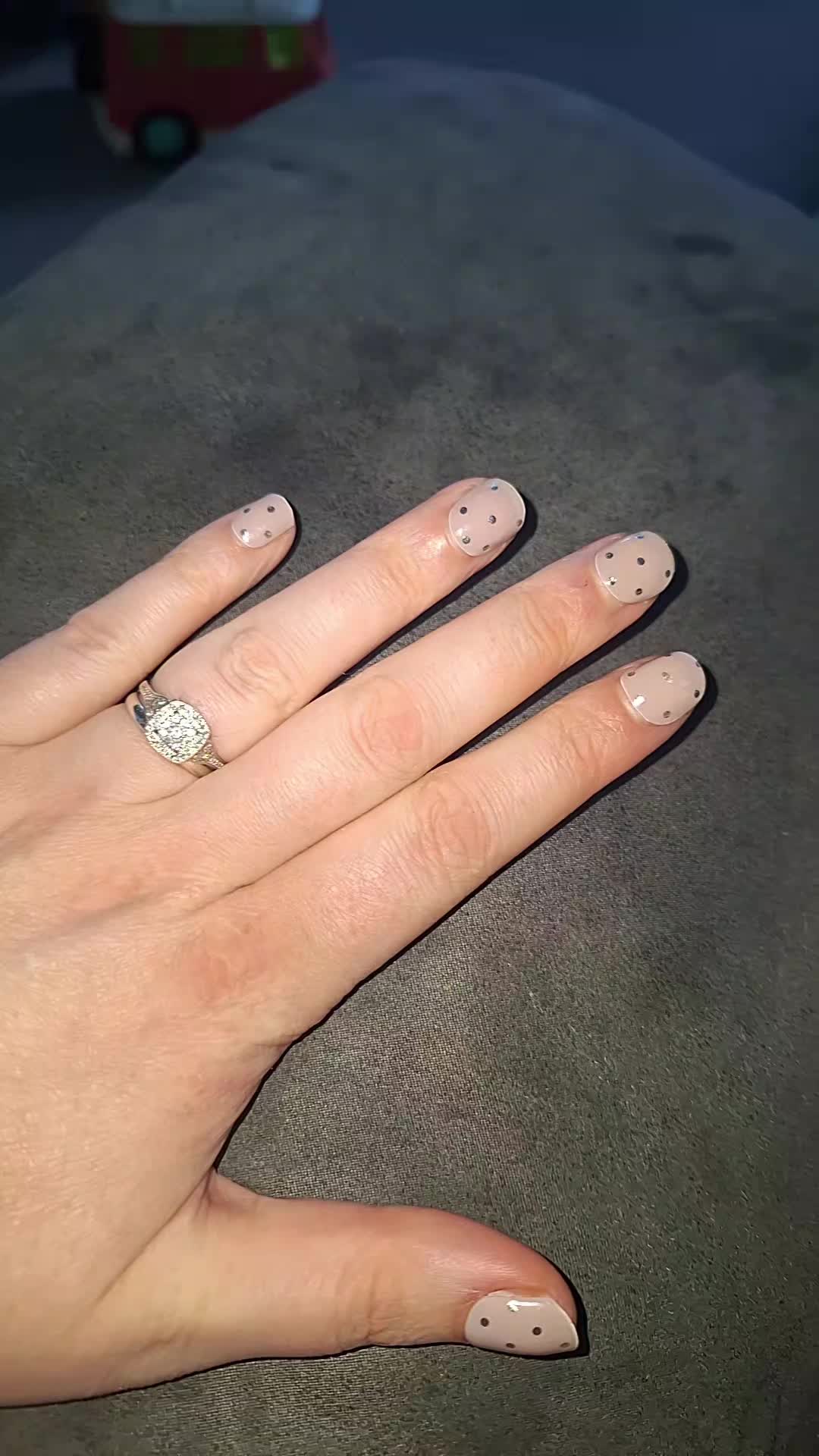 TikTok post by @jessicafoley93 for Holy Gels. Caption reads: [...] #gelnailsticker #beauty @Holy Gels.