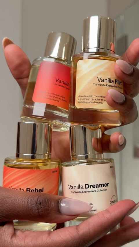 Instagram post by @ibbydadoll for Dossier. Caption reads: with @dossierperfumes vanilla expressions....