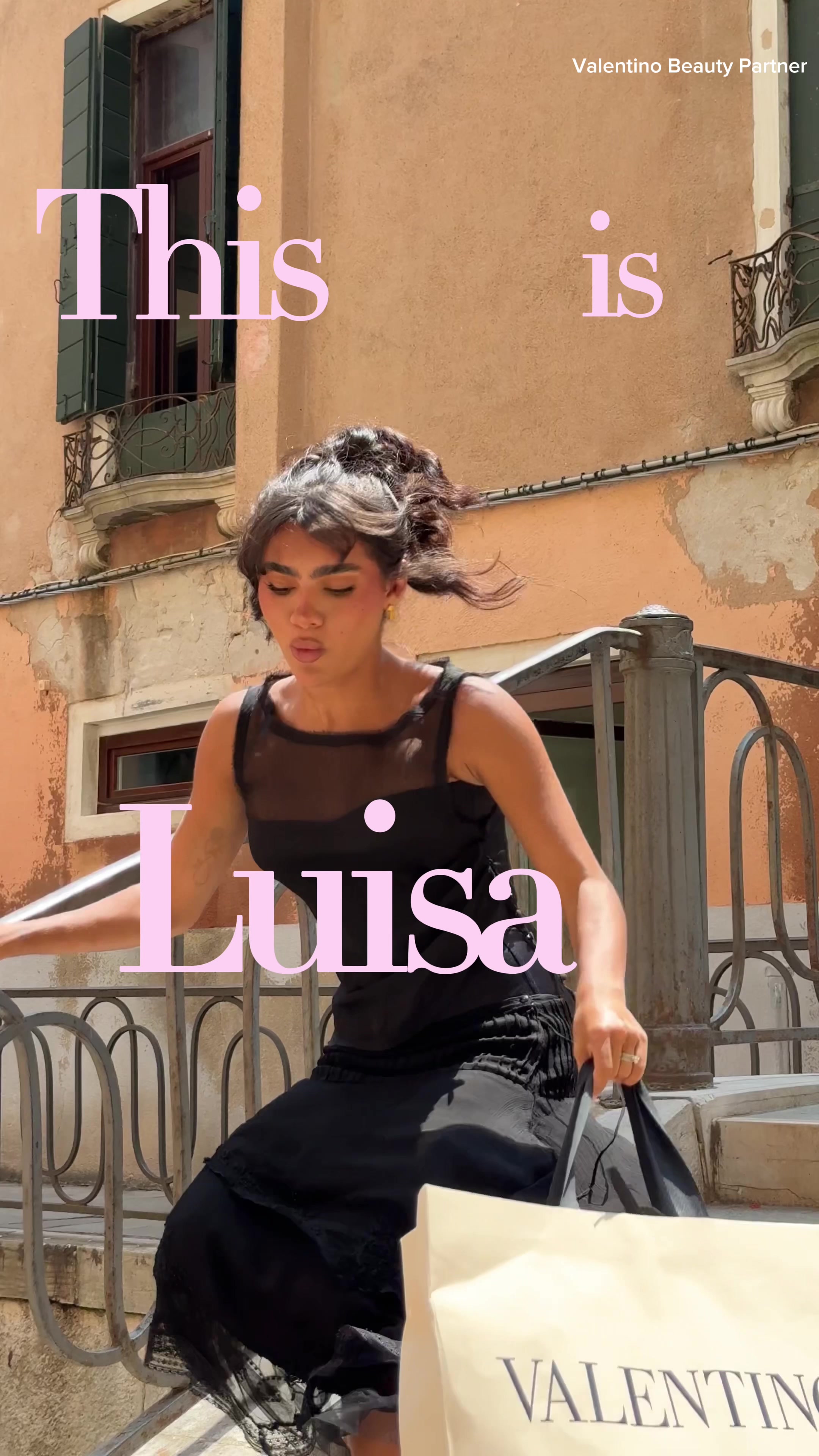 TikTok post by @luisapiou for Valentino Beauty. Caption reads: Life when you're wearing @Valentino.Beauty Born In....
