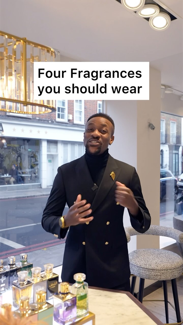 Instagram post by @mr.dasante for Atyab Al Marshoud. Caption reads: 4 Fragrances you should wear @atyabalmarshoud....