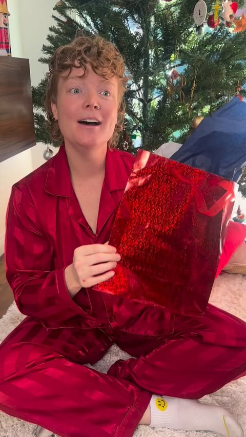 Instagram post by @rachelscanloncomedy for Woxer. Caption reads: [...] you read the tag this holiday season. @woxer....