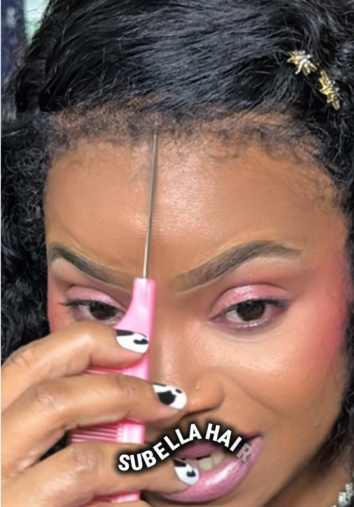 TikTok post by @venusdolls1 for Subella Hair. Caption reads: Subella Hair 360 HD Lace 22" 4C Curly Edge lace....
