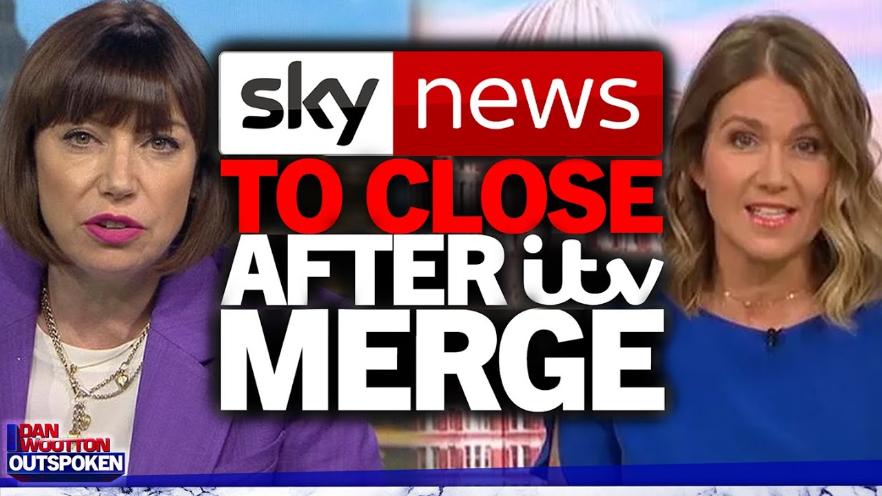 YouTube post by @danwoottonoutspoken for OneSkin. Caption reads: "The end of Sly News!" Woke ITV sale to hard left....