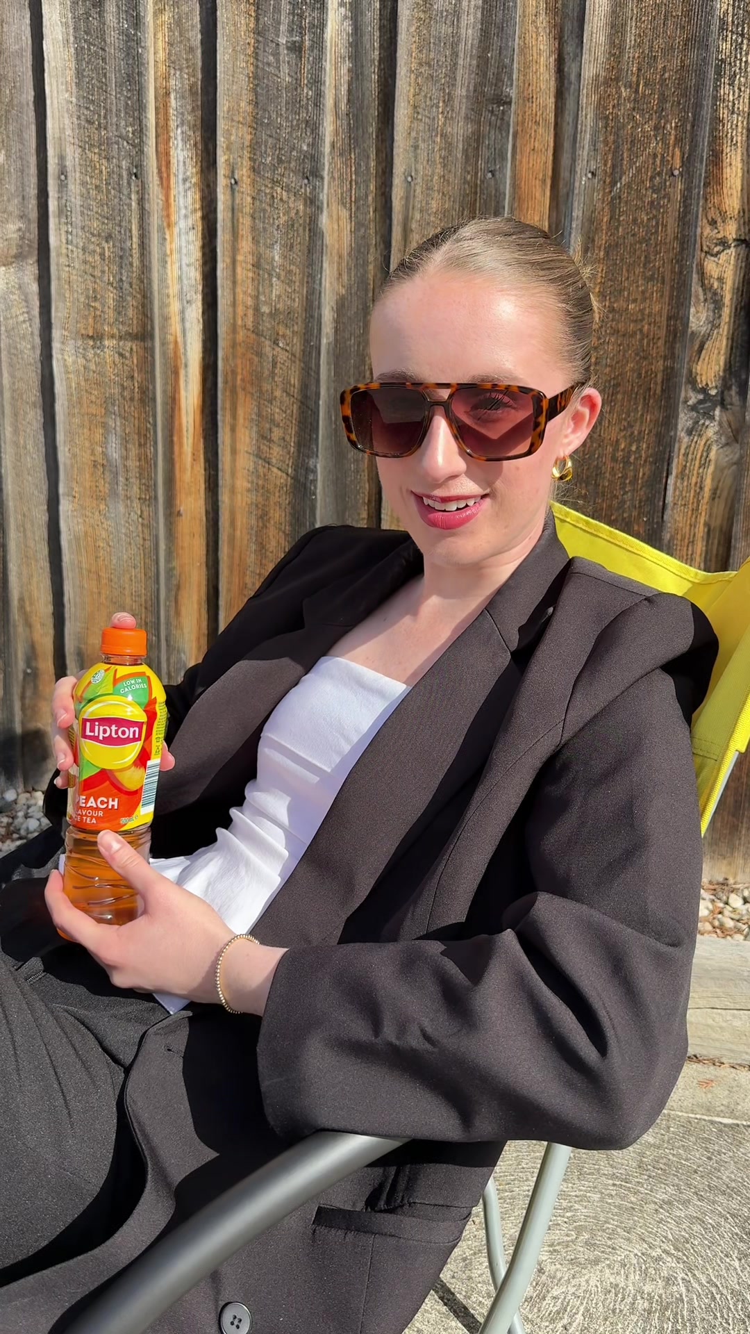 TikTok post by @thefitzytwins for Lipton Ice Tea Switzerland. Caption reads: BREAKING NEWS - Where would we be without....
