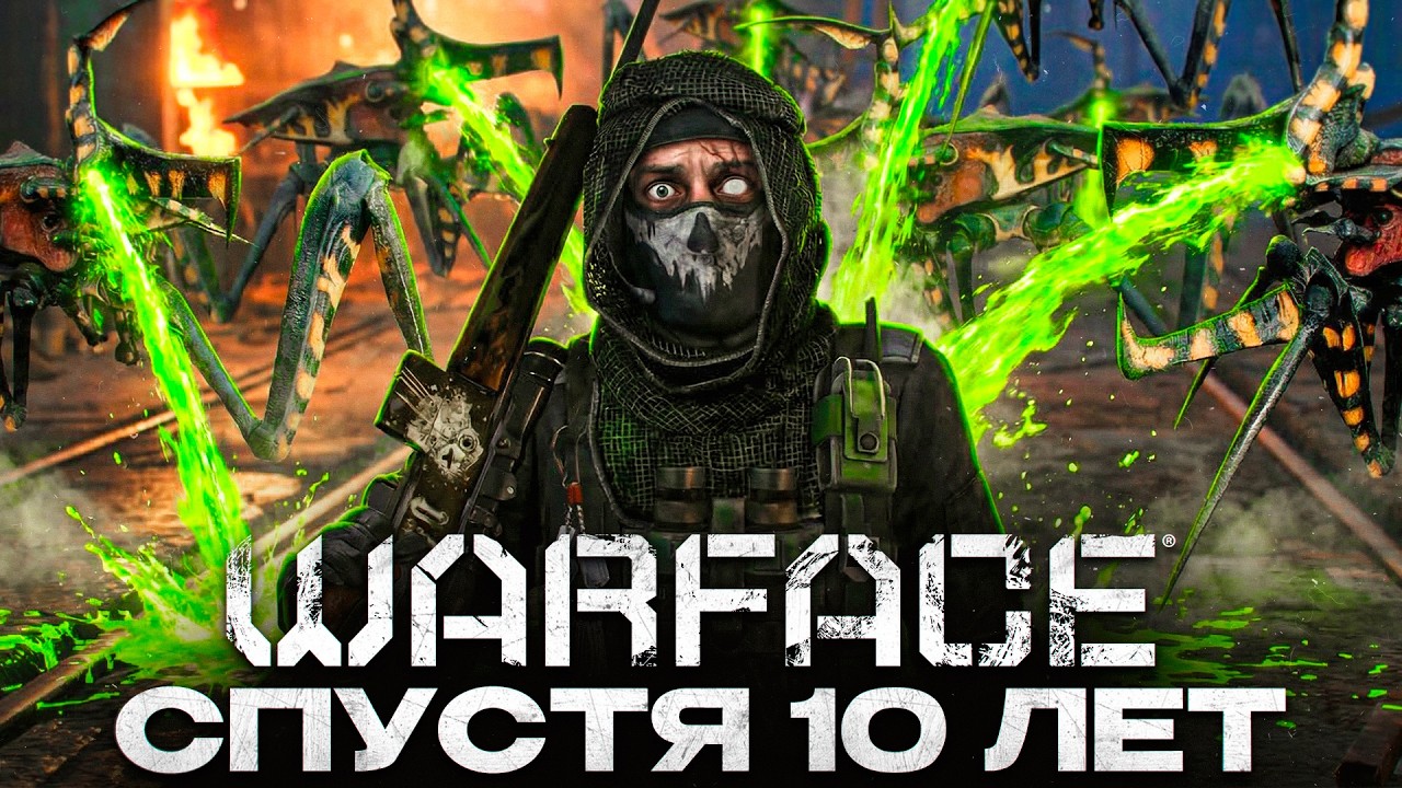 YouTube post by @KroshkaEnot_Tarkov for Warface. Caption reads: Returned to Warface after 10 years....