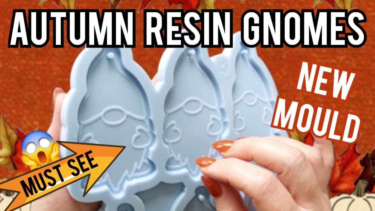 YouTube post by @ClairesCraftyCorner for Craft Resin. Caption reads: STUNNING Autumn Resin GONKS - Brand New Mould.