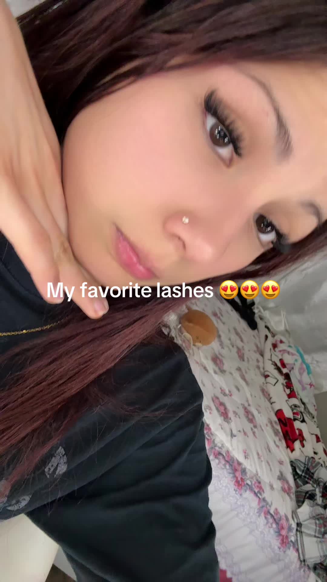 TikTok post by @yx.gavy for Lashiva. Caption reads: In love with these lashes #trustgod @Lashiva....